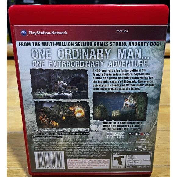 Uncharted: Drake's Fortune PlayStation 3 - PS3 - 2007 Greatest Hits Complete - Picture 4 of 4